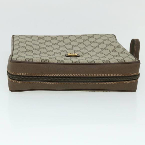GUCCI GG Canvas Clutch Bag PVC Leather Beige 156.01.053 Auth yk8651 - Picture 6 of 16
